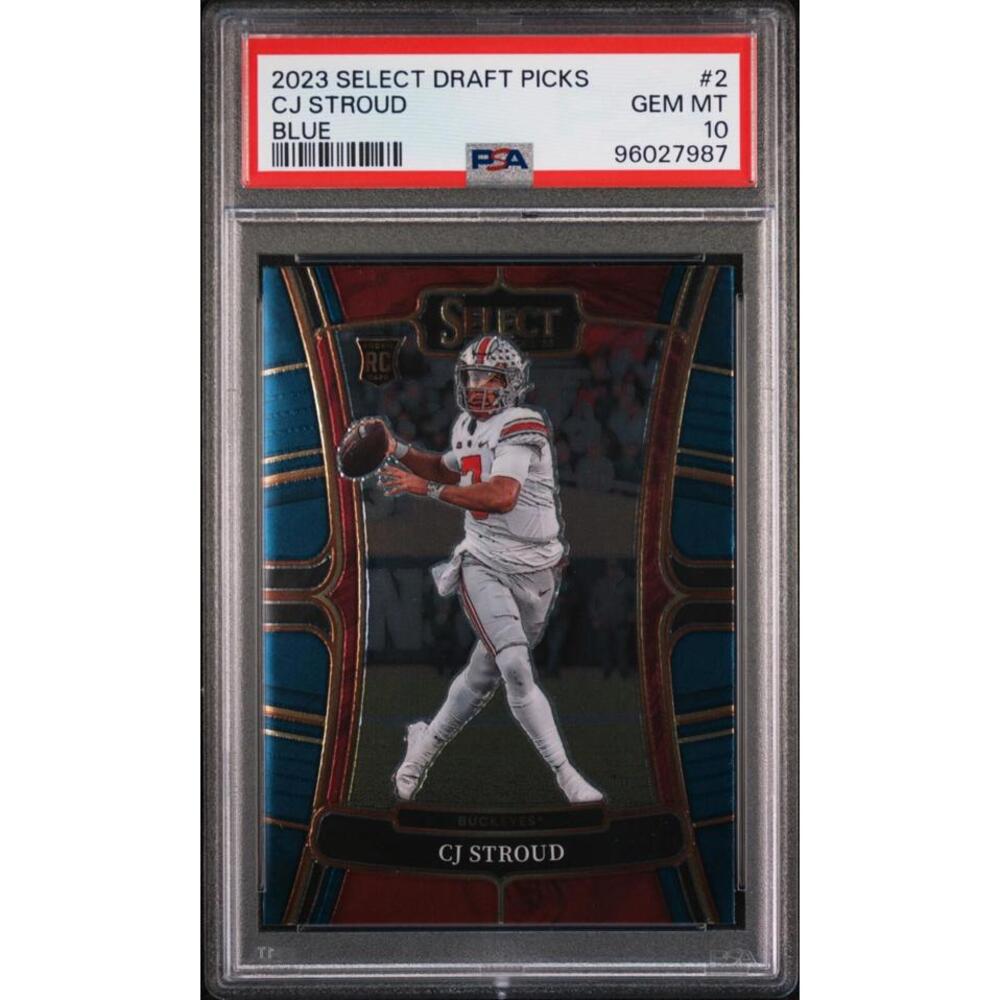 2023 Panini Select Draft Picks #2 Blue CJ Stroud Rookie RC PSA 10 Gem Mint - Picture 2 of 3